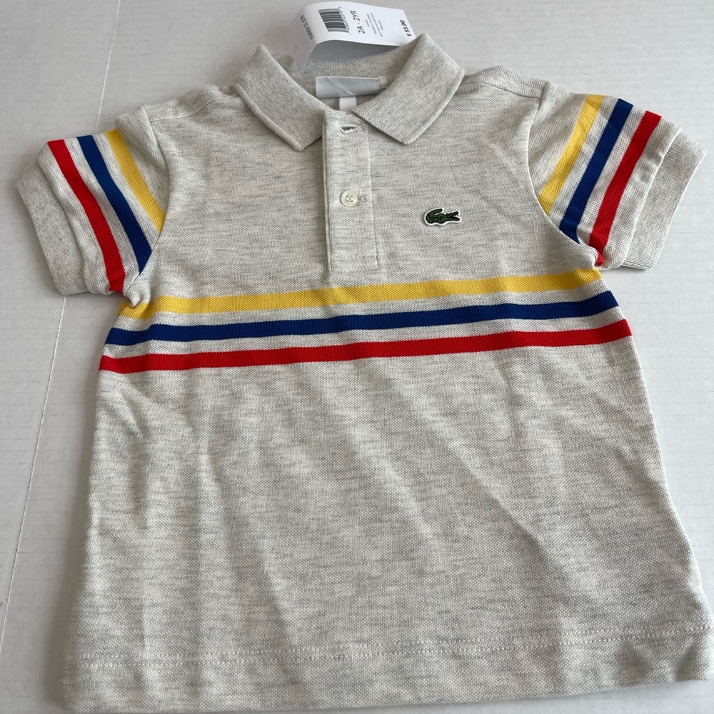 TODDLER SZ 2 BRAND NEW WITH TAGS LACOSTE MULTI-COLORED POLO